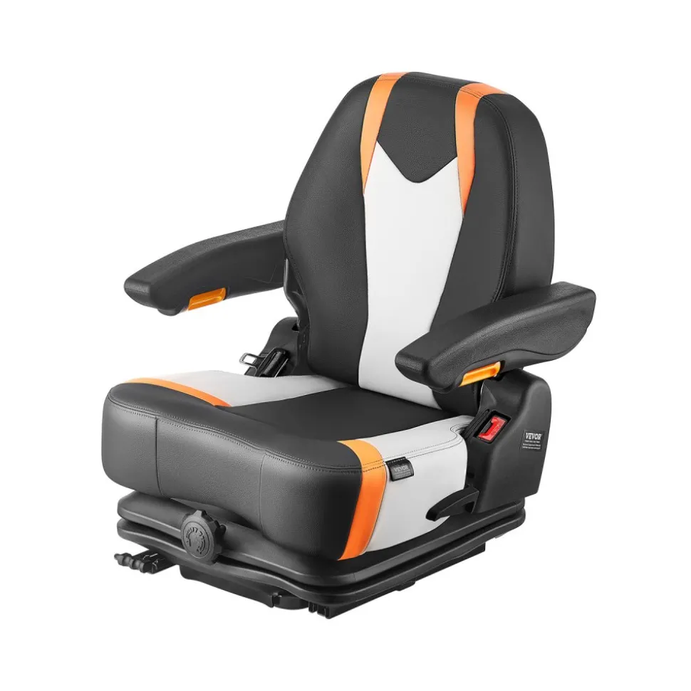 VEVOR Universal Forklift Seat,Tractor Seat with Adjustable Angle Back, Micro Switch and Seatbelt,Wrap-around Forklift Seat for Tractor Loader Excavator
