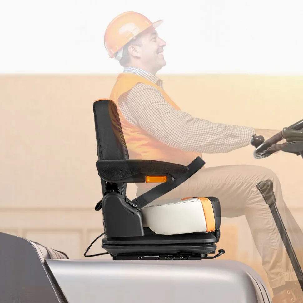 VEVOR Universal Forklift Seat,Tractor Seat with Adjustable Angle Back, Micro Switch and Seatbelt,Wrap-around Forklift Seat for Tractor Loader Excavator