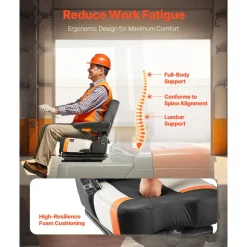 VEVOR Universal Forklift Seat,Tractor Seat with Adjustable Angle Back, Micro Switch and Seatbelt,Wrap-around Forklift Seat for Tractor Loader Excavator