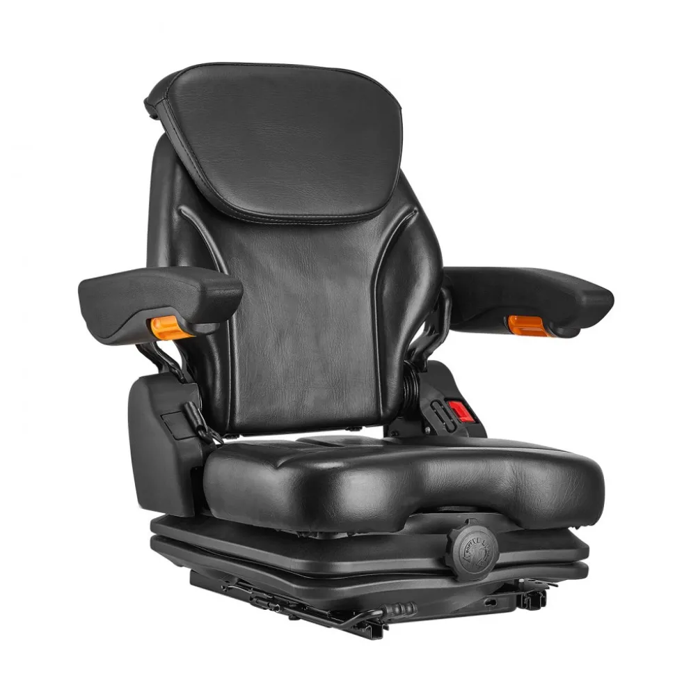VEVOR Universal Forklift Seat, Tractor Suspension Seat with Adjustable Back, Armrest, Headrest & Safety Belt, Secure Fold Down Tractor Seat with Micro Switch, Lawnmower Seat for Skid Loader Bulldozer