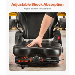 VEVOR Universal Forklift Seat, Tractor Suspension Seat with Adjustable Back, Armrest, Headrest & Safety Belt, Secure Fold Down Tractor Seat with Micro Switch, Lawnmower Seat for Skid Loader Bulldozer
