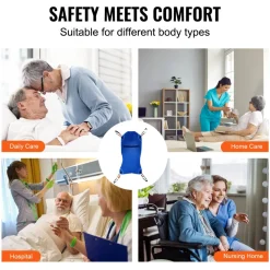 VEVOR Universal Full Body Patient Lift Sling - Large, Patient Lift Medical Sling for Easy Transfer and Bathing, Polyester Patient Aid Transfer Sling for Elderly, Disabled, Bedridden, 600LBS Capacity