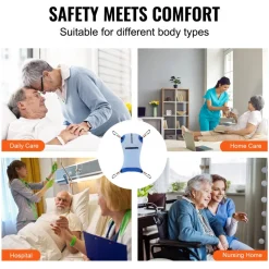 VEVOR Universal Full Body Patient Lift Sling - Medium, Patient Lift Medical Sling for Easy Transfer and Bathing, Polyester Patient Aid Transfer Sling for Elderly, Disabled, Bedridden, 500LBS Capacity