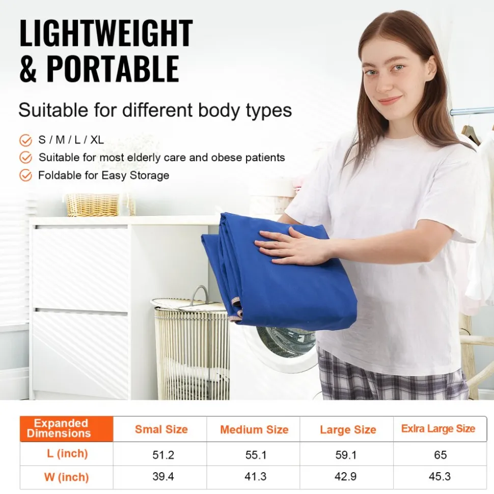 VEVOR Universal Full Body Patient Lift Sling - Medium, Patient Lift Medical Sling for Easy Transfer and Bathing, Polyester Patient Aid Transfer Sling for Elderly, Disabled, Bedridden, 600LBS Capacity