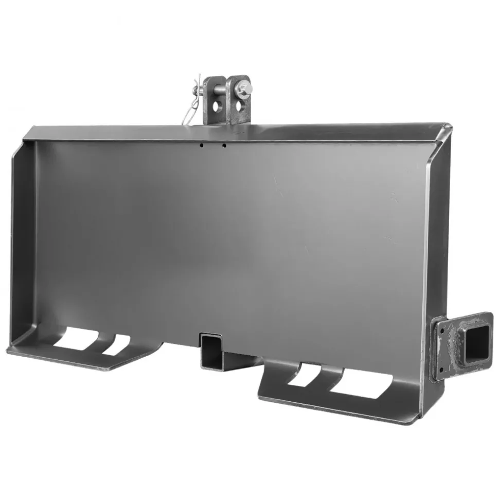 VEVOR Universal 3-point Skid Steer Plate, 3/8" Skid Steer Attachment Plate, 7000lbs Skid Steer Mount Plate Steel Adapter Loader, Compatible with Deere, Kubota, Bobcat, Mahindra Skid Steers, Tractors