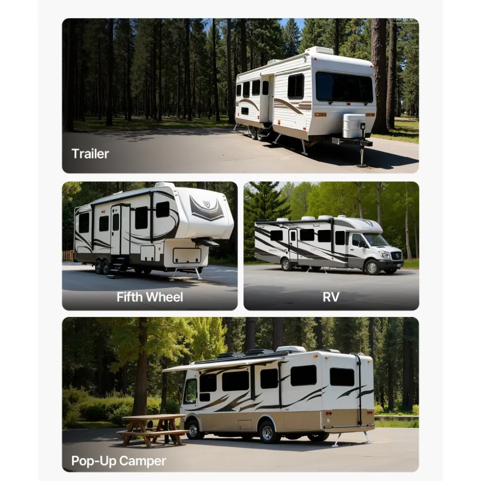 VEVOR Universal RV Stabilizer, RV Bumper Stabilizer for Trailers, Campers, Fifth Wheel, Compact Foldable Design for Easy Storage, Adjustable Height from 12 inch to 28 inch, Reduces RV Wobble, 1 Pack
