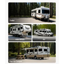 VEVOR Universal RV Stabilizer, RV Bumper Stabilizer for Trailers, Campers, Fifth Wheel, Compact Foldable Design for Easy Storage, Adjustable Height from 12 inch to 28 inch, Reduces RV Wobble, 2PCS