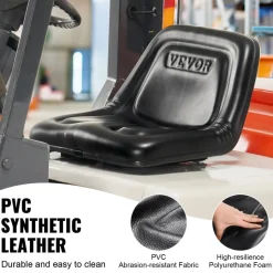 VEVOR Universal Tracor Seat, Lawn Mower Seat with Micro Switch and Drainage Holes, 6.3-13.4 inch Extended Slot Tractor Seat for Tractor Loader Excavator