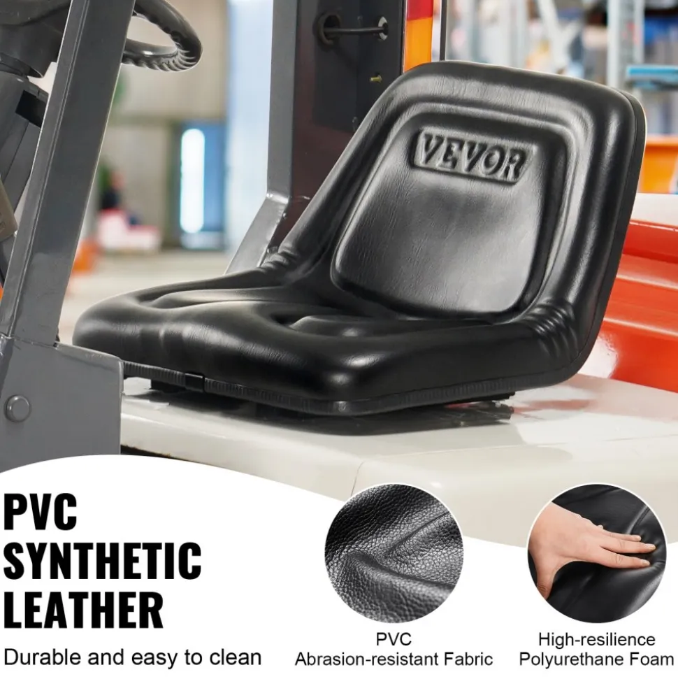 VEVOR Universal Tracor Seat, Lawn Mower Seat with Micro Switch and Drainage Holes, 6.3-13.4 inch Extended Slot Tractor Seat for Tractor Loader Excavator