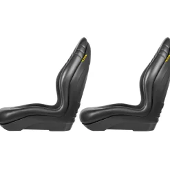 VEVOR Universal Tractor Seat Replacement 2 Pack, Compact High Back Mower Seat Pair, Black Vinyl Forklift Seat, Central Drain Hole Skid Steer Seat with Mounting Bolt Patterns
