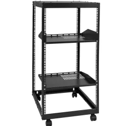 VEVOR 20U Open Frame Server Rack, 23-40 in Adjustable Depth, Free Standing or Wall Mount Network Server Rack, 4 Post AV Rack with Casters, Holds All Your Networking IT Equipment AV Gear Router Modem