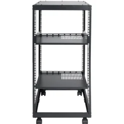 VEVOR 20U Open Frame Server Rack, 23-40 in Adjustable Depth, Free Standing or Wall Mount Network Server Rack, 4 Post AV Rack with Casters, Holds All Your Networking IT Equipment AV Gear Router Modem