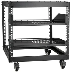 VEVOR 9U Open Frame Server Rack, 23''-40'' Adjustable Depth, Free Standing or Wall Mount Network Server Rack with 360° Casters, Heavy Duty 4 Post Holds All Your Networking IT Equipment AV Gear Router