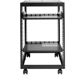 VEVOR 15U Open Frame Server Rack, 23-40 in Adjustable Depth, Free Standing or Wall Mount Network Server Rack, 4 Post AV Rack with Casters, Holds All Your Networking IT Equipment AV Gear Router Modem