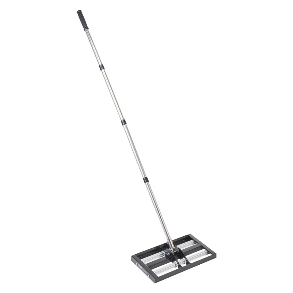 VEVOR Updated Lawn Leveling Rake with Roller, 17" x 10" Stainless Steel Lawn Leveler with 63.4" Adjustable Handle, Heavy Duty Yard Leveling Rake, Effort Saving Lawn Leveling Tool for Yard Golf Court