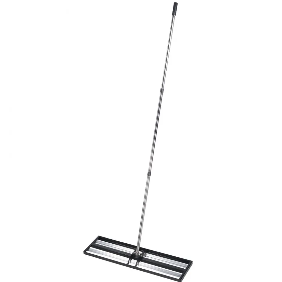 VEVOR Updated Lawn Leveling Rake with Roller, 48'' x 10" Stainless Steel Lawn Leveler with 83.9'' Adjustable Handle, Heavy Duty Yard Leveling Rake, Effort Saving Lawn Leveling Tool for Yard Golf Court