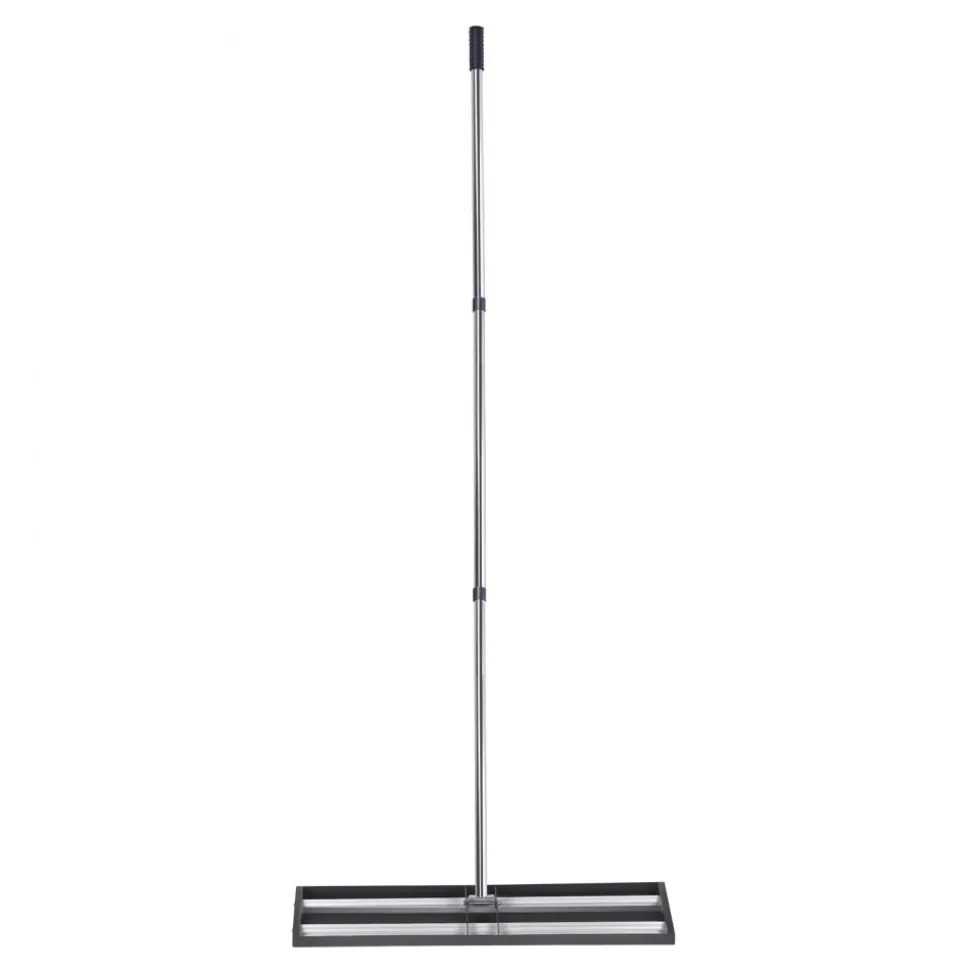 VEVOR Updated Lawn Leveling Rake with Roller, 48'' x 10" Stainless Steel Lawn Leveler with 83.9'' Adjustable Handle, Heavy Duty Yard Leveling Rake, Effort Saving Lawn Leveling Tool for Yard Golf Court