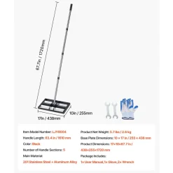 VEVOR Updated Lawn Leveling Rake with Roller, 17