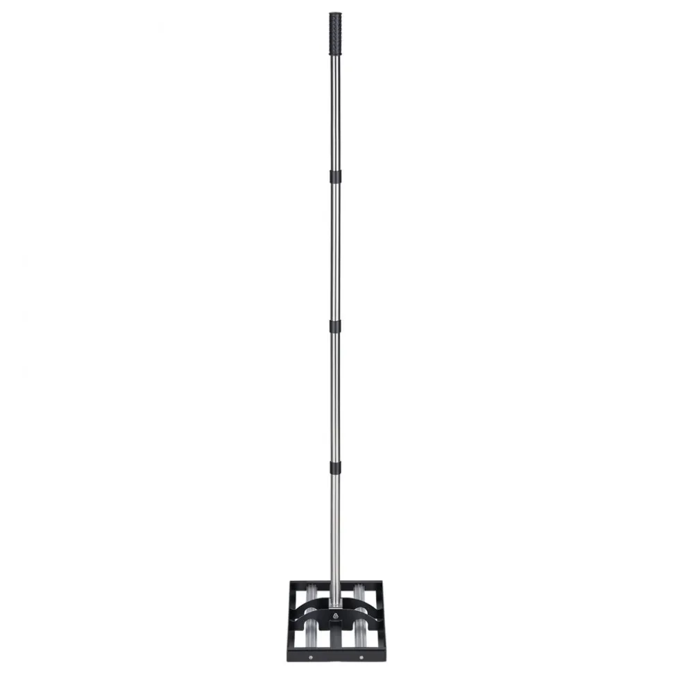 VEVOR Updated Lawn Leveling Rake with Roller, 17" x 10" Stainless Steel Lawn Leveler with 63.4" Adjustable Handle, Heavy Duty Yard Leveling Rake, Effort Saving Lawn Leveling Tool for Yard Golf Court