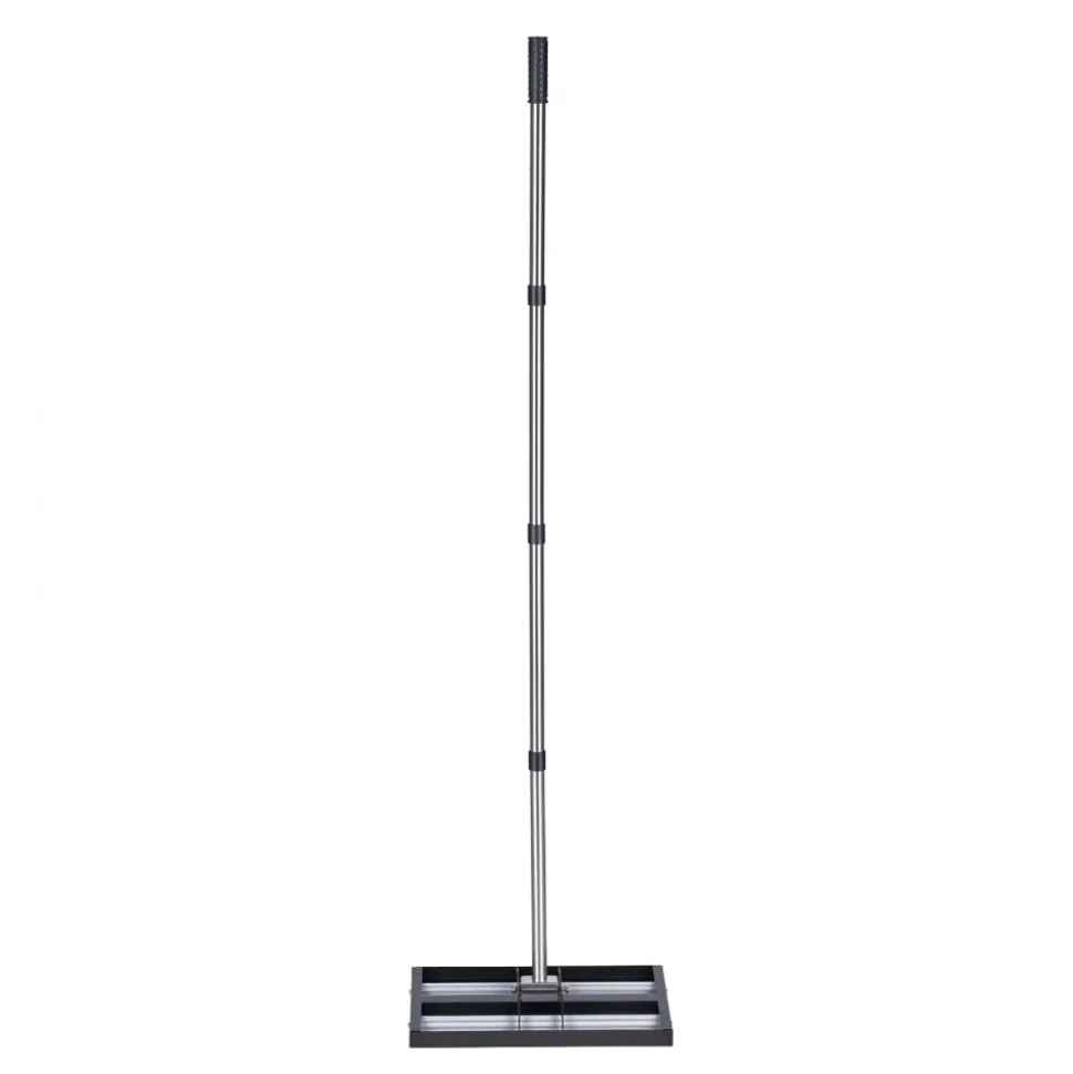 VEVOR Updated Lawn Leveling Rake with Roller, 17" x 10" Stainless Steel Lawn Leveler with 63.4" Adjustable Handle, Heavy Duty Yard Leveling Rake, Effort Saving Lawn Leveling Tool for Yard Golf Court