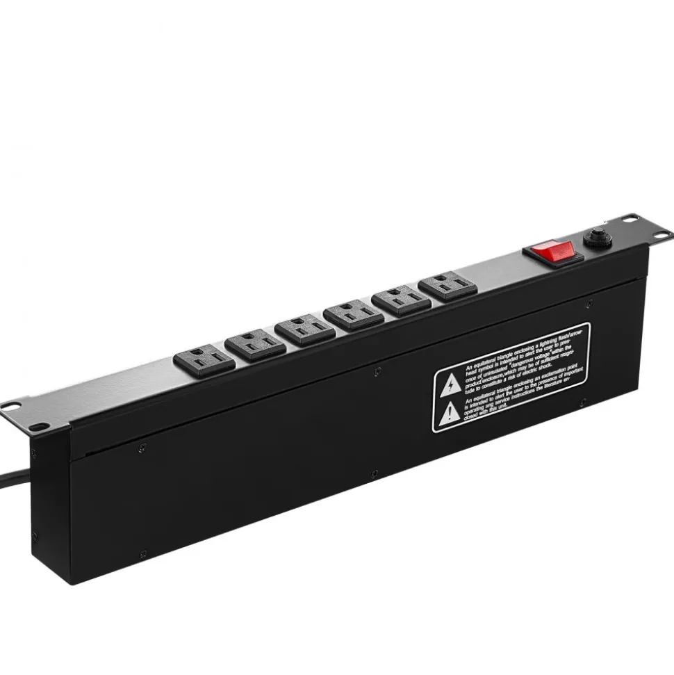VEVOR 1U PDU, 12 Outlets, Rack Mount Power Strip Fits Standard 19" Server Racks, with Integrated Switch Surge Protection & Overload Protection, 110-125V/15A, Ideal for Home and Office