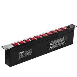 VEVOR 1U PDU, 10 Outlets, Rack Mount Power Strip Fits Standard 19