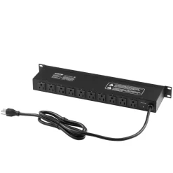 VEVOR 1U PDU, 10 Outlets, Rack Mount Power Strip Fits Standard 19