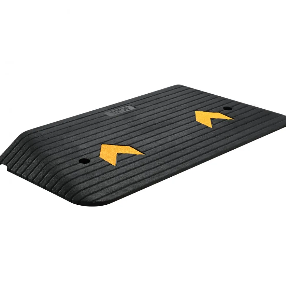 VEVOR Upgraded Rubber Threshold Ramp, 3" Rise Door Ramp with 1 Channel, Natural Rubber Car Ramp with Non-Slip Textured Surface, 33069 lbs Load Capacity Curb Ramp for Wheelchair and Scooter