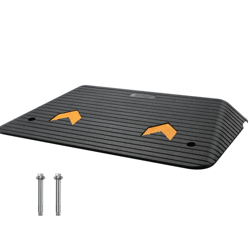 VEVOR Upgraded Rubber Threshold Ramp, 3.5" Rise Door Ramp with 1 Channel, Natural Rubber Car Ramp with Non-Slip Textured Surface, 33069 lbs Load Capacity Curb Ramp for Wheelchair and Scooter