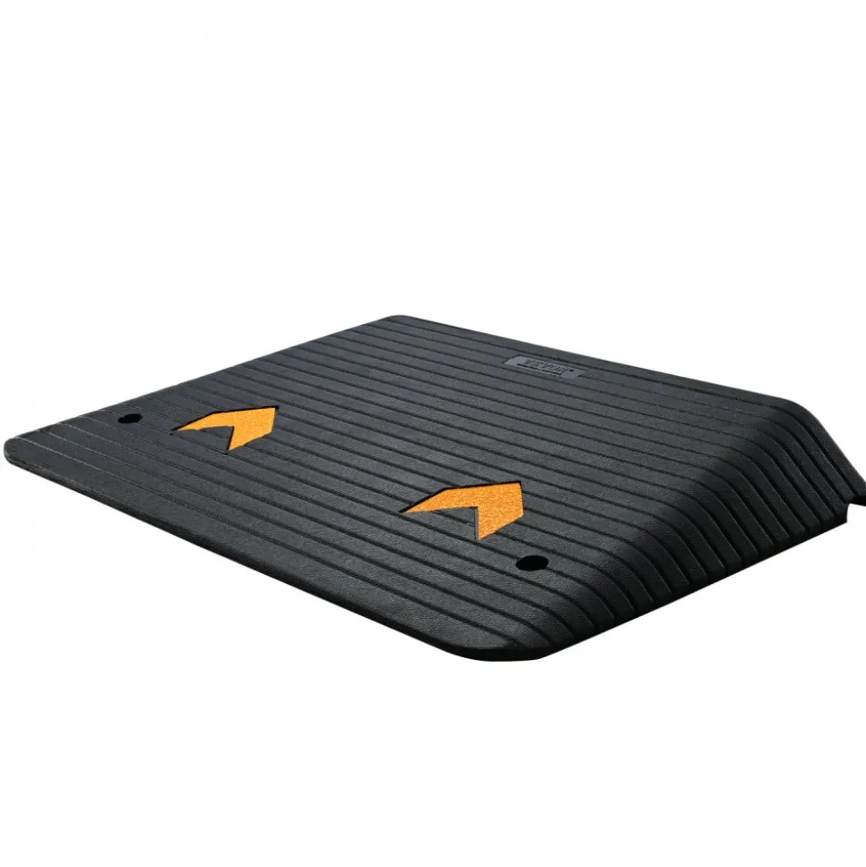 VEVOR Upgraded Rubber Threshold Ramp, 4" Rise Door Ramp with 1 Channel, Natural Rubber Car Ramp with Non-Slip Textured Surface, 33069 lbs Load Capacity Curb Ramp for Wheelchair and Scooter