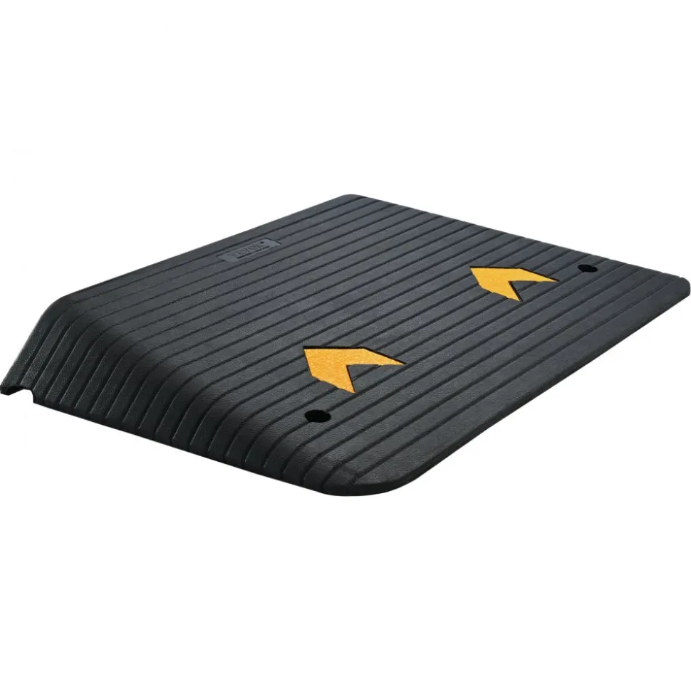 VEVOR Upgraded Rubber Threshold Ramp, 4" Rise Door Ramp with 1 Channel, Natural Rubber Car Ramp with Non-Slip Textured Surface, 33069 lbs Load Capacity Curb Ramp for Wheelchair and Scooter