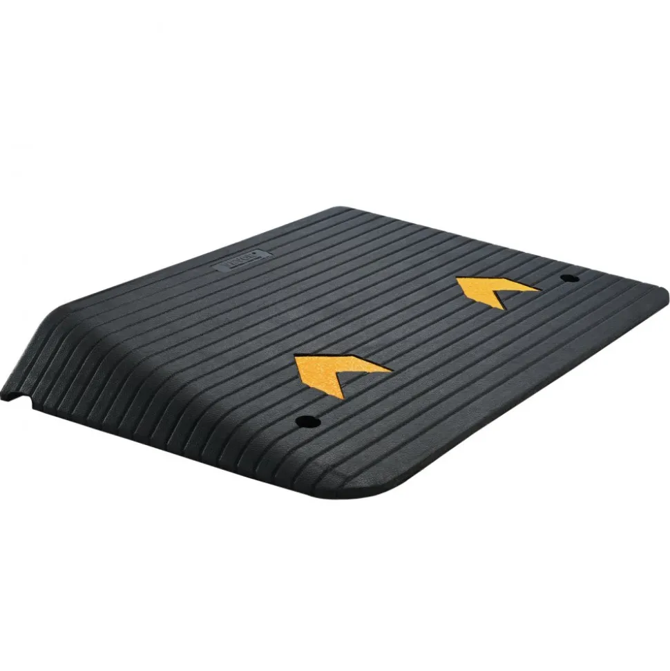 VEVOR Upgraded Rubber Threshold Ramp, 4" Rise Door Ramp with 1 Channel, Natural Rubber Car Ramp with Non-Slip Textured Surface, 33069 lbs Load Capacity Curb Ramp for Wheelchair and Scooter