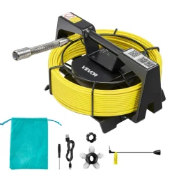 VEVOR 2026 Upgraded Sewer Camera with WiFi, 164ft/50m Drain Pipeline Camera, IP68 Snake Plumbing Cameras with Light - 12 LEDS, Wireless WiFi Connectivity to Phone/Tablet for Sewer Duct Pipe Inspection