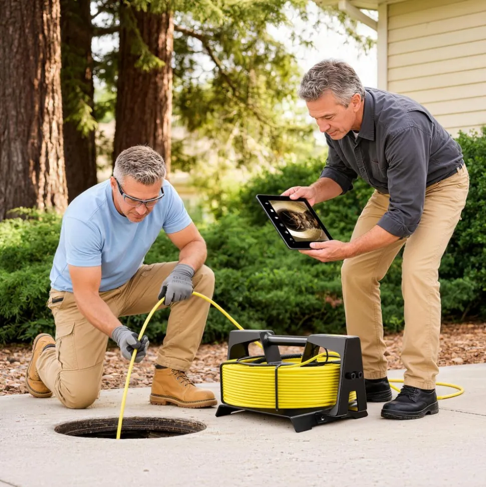 VEVOR 2026 Upgraded Sewer Camera with WiFi, 65.6ft/20m Drain Pipeline Camera, IP68 Snake Plumbing Cameras with Light- 12 LEDS, Wireless WiFi Connectivity to Phone/Tablet for Sewer Duct Pipe Inspection