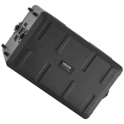 VEVOR 6U Rack Case, 15 in Depth, Rackmount Flight Case Shallow Rack with Microphone Compartments, Polyethylene Construction, Recessed Latches, Easy Installation, for Amplifier, 13.8 in Internal Depth