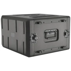 VEVOR 6U Rack Case, 15 in Depth, Rackmount Flight Case Shallow Rack with Microphone Compartments, Polyethylene Construction, Recessed Latches, Easy Installation, for Amplifier, 13.8 in Internal Depth
