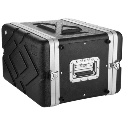 VEVOR 6U Rack Case, 14 in Depth, Server Rack Cabinet Shallow with ABS Construction, Recessed Twist Latches, Detachable Front & Back Cover, Easy Installation, for Amplifier, 11.4 in Internal Depth