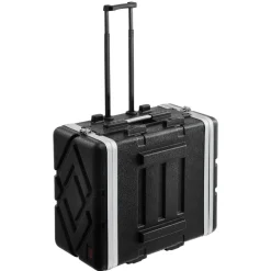 VEVOR 6U Rack Case, Standard 19 in Depth, Server Rack Cabinet with ABS Construction Wheels Heavy-Duty Twist Butterfly Latches, Detachable Front & Back Panels, for Amps, Mixers, Microphone Receivers