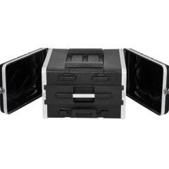 VEVOR 6U Rack Case, Standard 19 in Depth, Server Rack Cabinet with ABS Construction Wheels Heavy-Duty Twist Butterfly Latches, Detachable Front & Back Panels, for Amps, Mixers, Microphone Receivers