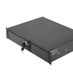 VEVOR 2U Rack Mount Drawer, 50 lbs Max Load-Bearing, Lockable Server Cabinet Case, Sliding Drawer with Lock and Cable Management Holes, for 19 in Network Equipment Server AV Rack or Cabinet Enclosure
