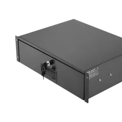 VEVOR 3U Rack Mount Drawer, 50 lbs Max Load-Bearing, Lockable Server Cabinet Case, Sliding Drawer with Lock and Cable Management Holes, for 19 in Network Equipment Server AV Rack or Cabinet Enclosure