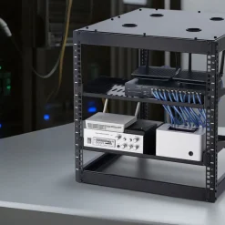 VEVOR 1U Server Rack Shelf, 4 PCS, 50 lbs Max Load-Bearing Vented Cantilever, Wall Mount or Rack Mount Shelf with Tray, 10 in Depth, Good Air Circulation for 19 Inch Cabinet Computer Network Equipment