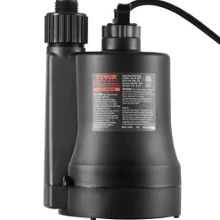 VEVOR Utility Pump, 1/3 HP, 2450 GPH High Flow, 30 ft Head, Sump Pump Submersible Water Pump Portable Utility Pump with 10 ft Long Power Cord for Draining Water from Swimming Pool Garden Pond Basement