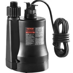 VEVOR Utility Pump, 1/3 HP, 2450 GPH High Flow, 30 ft Head, Sump Pump Submersible Water Pump Portable Utility Pump with 10 ft Long Power Cord for Draining Water from Swimming Pool Garden Pond Basement