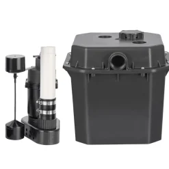 VEVOR Utility Sink Pump, 1/2 HP, 120-Volt, 3500 GPH Flow, 28 ft Head, Under-Sink Sump Pump System with 6 Gallon Basin, Automatic Utility/Laundry Sink Pump, Drain Pump with 1-1/2" NPT Outlet, Black
