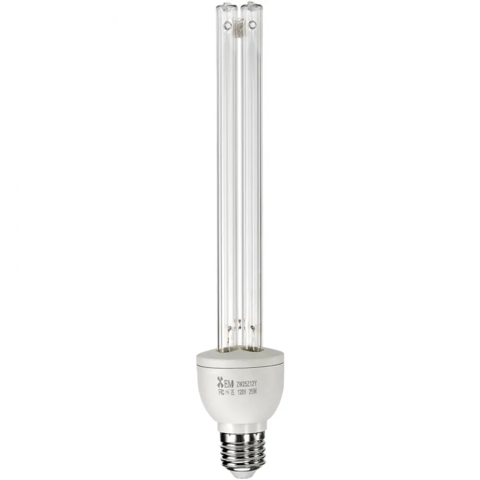 VEVOR UV Light Bulb, 4 Pack, 25W Replacement Ultraviolet UVC Lamp with Ozone, 253.7 nm + 185 nm Wavelength UVO Light Bulb, E27 Universal, for 400 sqft Living Room, Classroom, Office, Restaurant