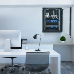 VEVOR 15U Wall Mount Network Cabinet, 500 lbs Max. Ground Load Capacity, Server Rack Cabinet Enclosure with Locking Tempered Glass Door, Side Panels, Q235 Carbon Steel, for IT Equipment, A/V Devices