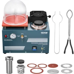 VEVOR Vacuum Investing Casting Machine with Melting Furnace, Convenient Oil Injection Port, Precision Pressure Gauge, All-in-One Machine for Casting Jewelry and Melting Scrap, Silver, Gold, Copper