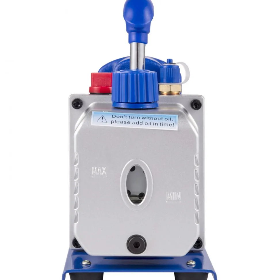 VEVOR Vacuum Pump 7 CFM 3/4HP Dual Stages Air Conditioning Vacuum Pump 2Stage With 5 Gallon Vacuum Chamber Ultimate Vacuum Manifold Gauge Set, Manifold Gauge and Hose for Air Conditioning Systems