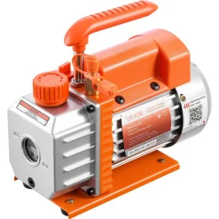 VEVOR Vacuum Pump, 3.5 CFM 1/4 HP, HVAC Single Stage Rotary Vane AC Vacuum Pump, for R134a R22 R410a Systems, 4 Pole Motor, for Automotive Air Conditioner Maintenance Resin Degassing, Oil Included